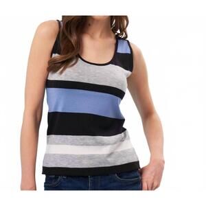 NEW FRENCH KYSS stripe tank top in slate/multi